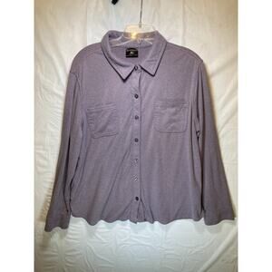 32° Heat Women's soft Fleece Long Sleeve Button Up Shirt Purple SOFT XL